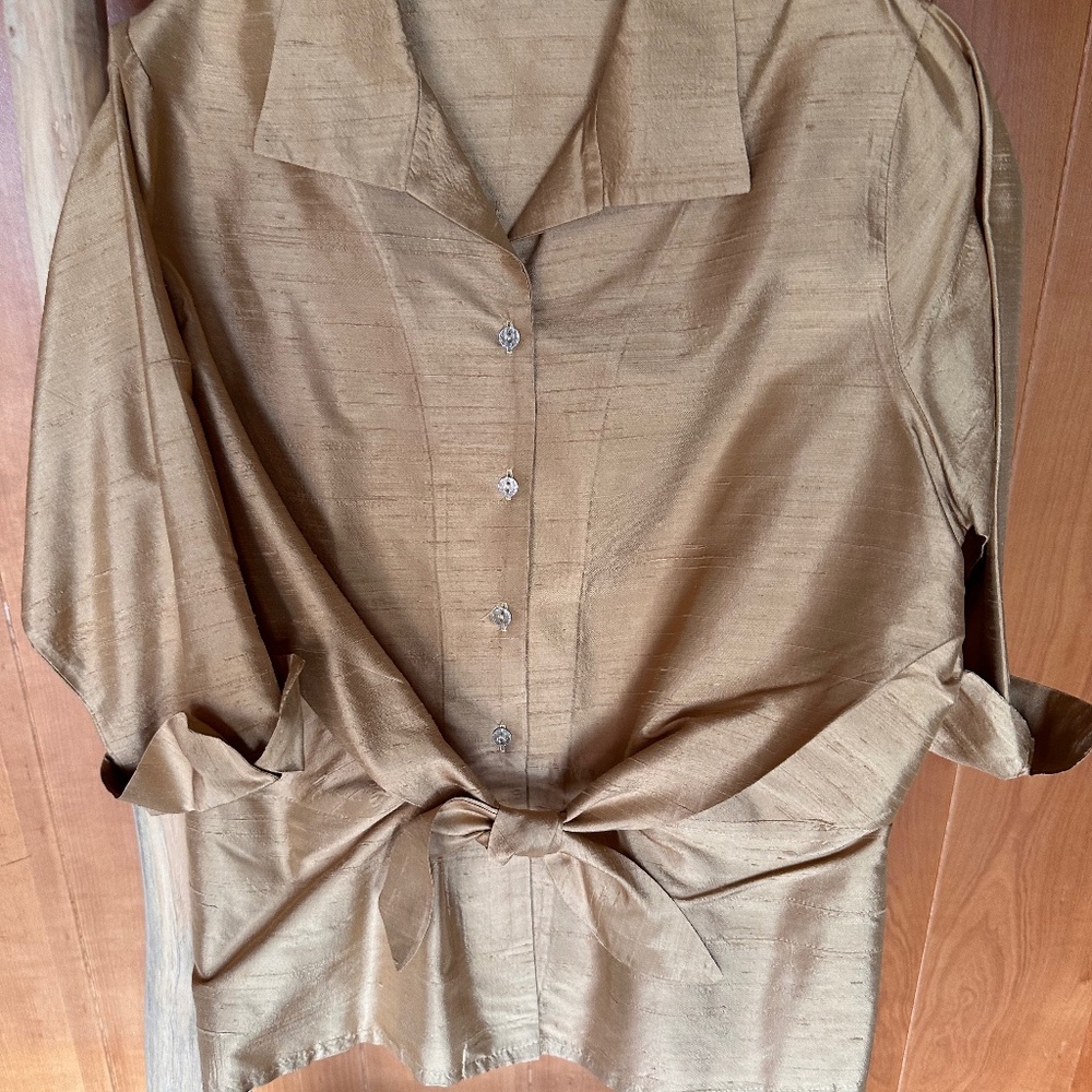100% raw silk blouse